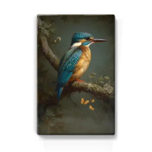 373 IJsvogel 1 op houten paneel(tje) groot