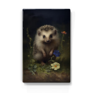 Artchoices exclusive: 031. Egeltje by night 2 op houten paneel(tje)