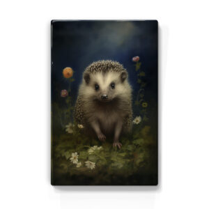 Artchoices exclusive: 032. Egeltje by night 1 op houten paneel(tje)