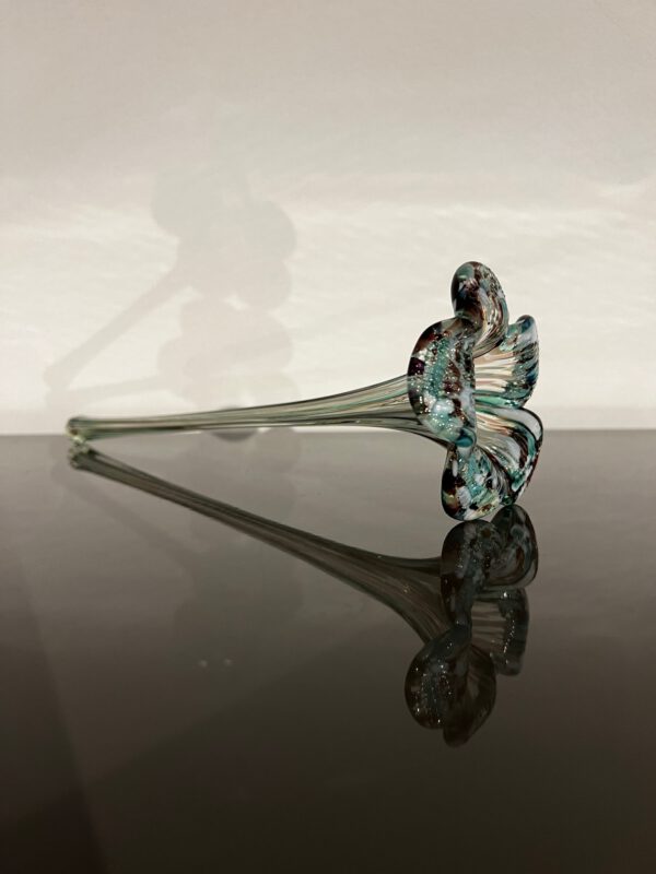Glaskunst, turquoise bloem - Afbeelding 3