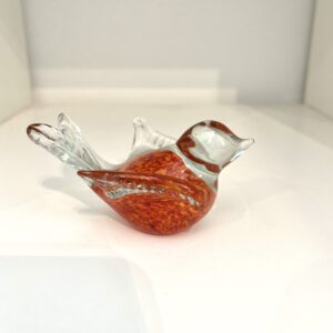 Glaskunst, oranje/rood vogeltje