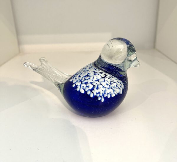 Glazen vogel blauw - Afbeelding 2