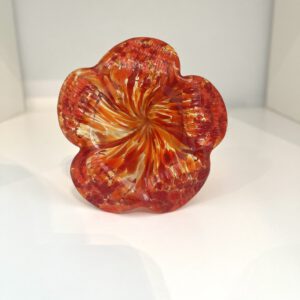 Glaskunst, rode bloem