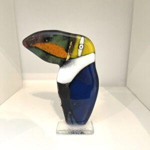 Glazen Habrat Toekan groen/geel