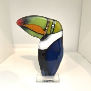 Glazen Habrat Toekan groen/oranje