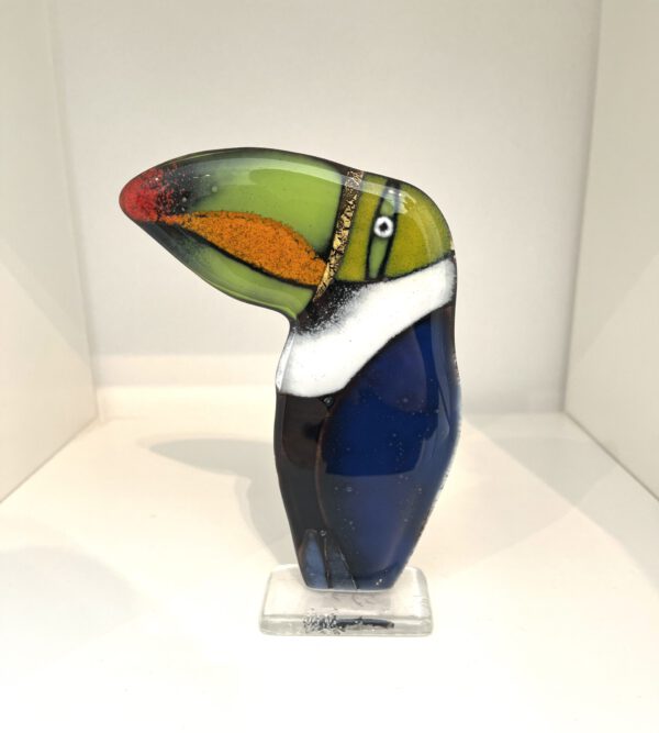 Glazen Habrat Toekan groen/oranje