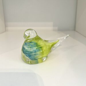 Kristal vogel groen/blauw