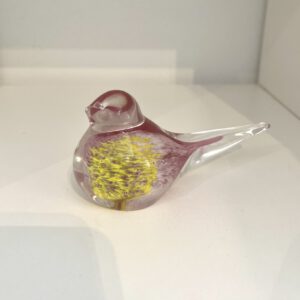 Kristal vogel roze/geel