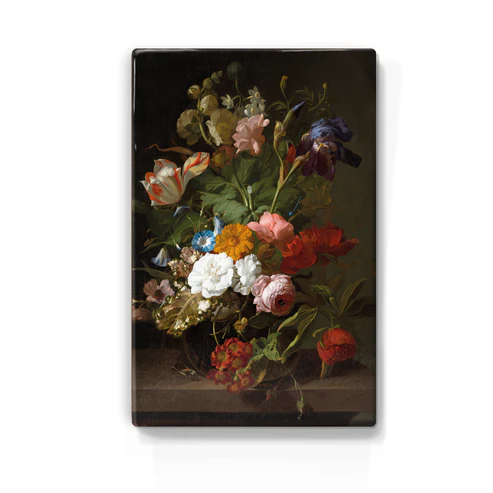 078. Vaas met bloemen - Rachel Ruysch op houten paneel(tje)