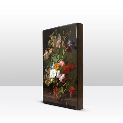 078. Vaas met bloemen - Rachel Ruysch op houten paneel(tje) - Afbeelding 3
