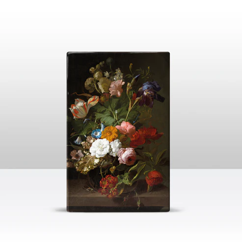 078. Vaas met bloemen - Rachel Ruysch op houten paneel(tje) - Afbeelding 4