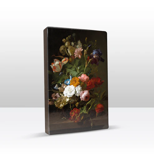078. Vaas met bloemen - Rachel Ruysch op houten paneel(tje) - Afbeelding 5