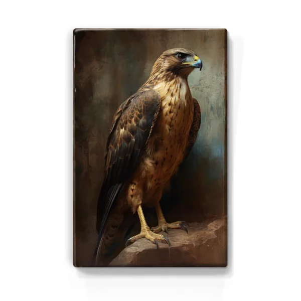 360. Valk op houten paneel(tje)