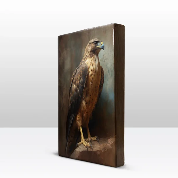 360. Valk op houten paneel(tje) - Afbeelding 4