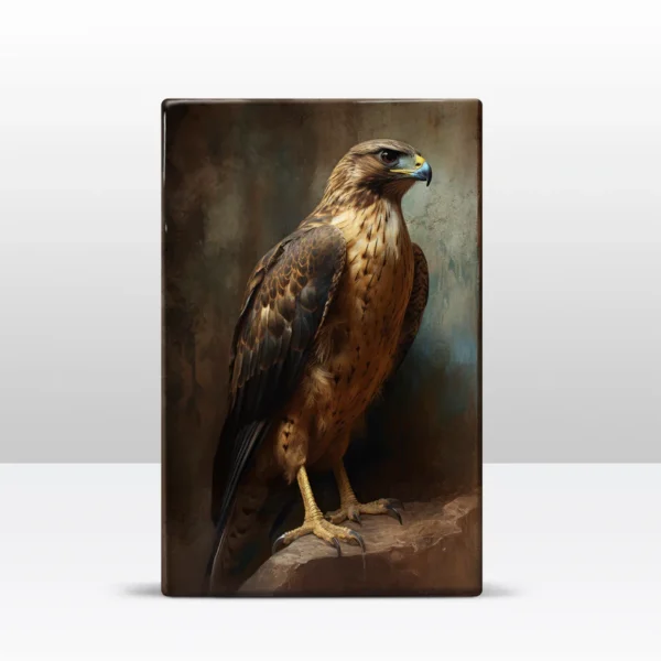 360. Valk op houten paneel(tje) - Afbeelding 3