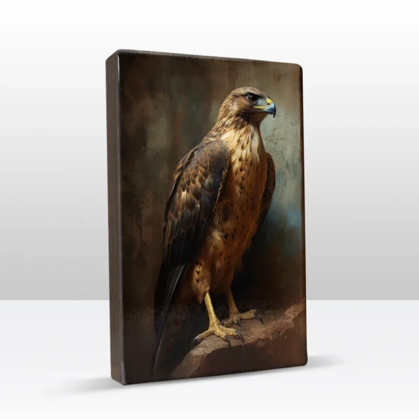 360. Valk op houten paneel(tje) - Afbeelding 2