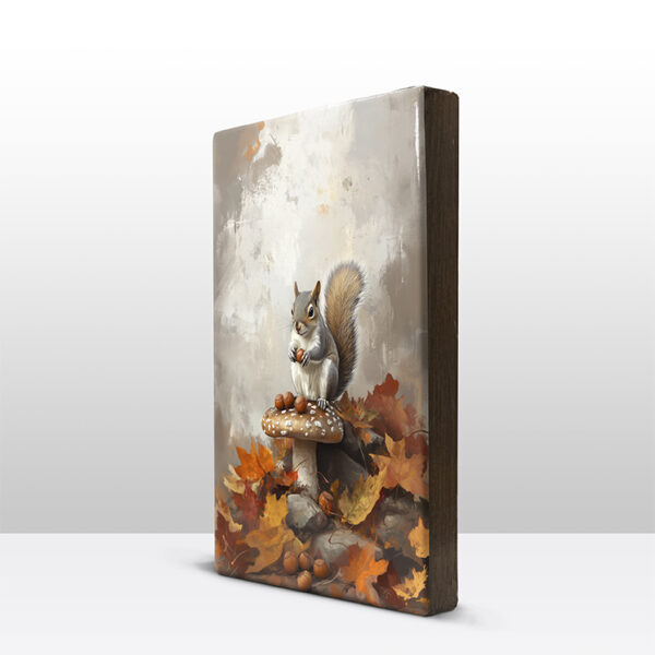 109. Eekhoorntje op paddenstoel op houten paneel(tje) - Afbeelding 4