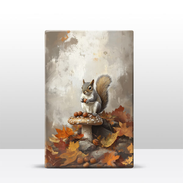 109. Eekhoorntje op paddenstoel op houten paneel(tje) - Afbeelding 3