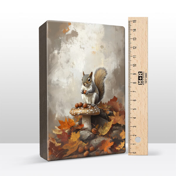 109. Eekhoorntje op paddenstoel op houten paneel(tje) - Afbeelding 6