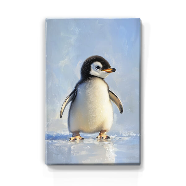 113. Cute baby pinguïn op houten paneel(tje)