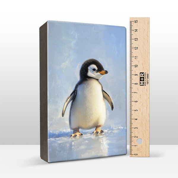 113. Cute baby pinguïn op houten paneel(tje) - Afbeelding 2