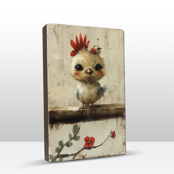 130. Birdy op houten paneel(tje) - Afbeelding 2