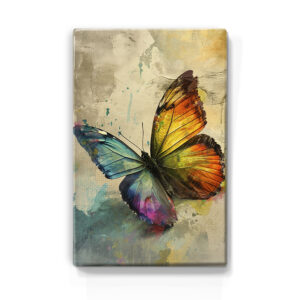 146. Kleurrijke vlinder op houten paneel(tje)