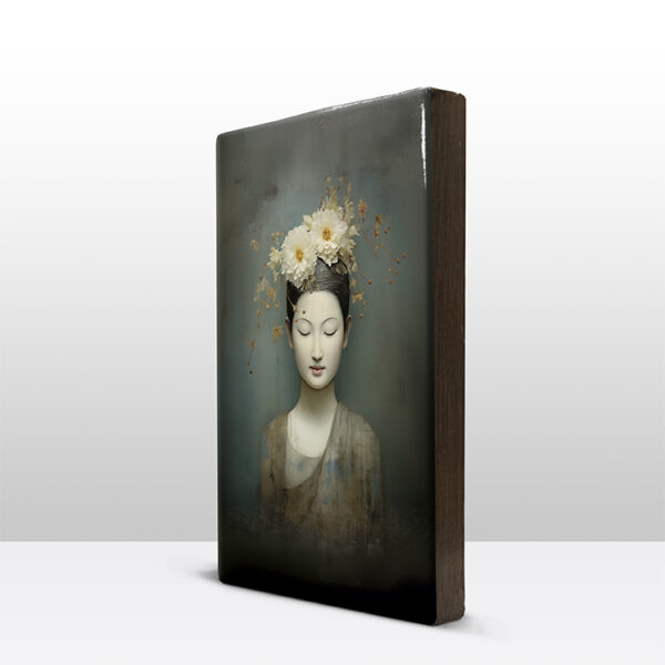 179. Buddha op houten paneel(tje) - Afbeelding 5