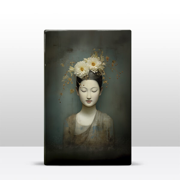 179. Buddha op houten paneel(tje) - Afbeelding 4