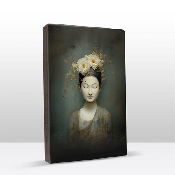 179. Buddha op houten paneel(tje) - Afbeelding 3