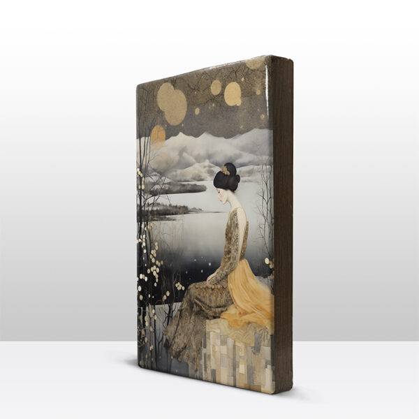 207. Elegante dame in de avond op houten paneel(tje) - Afbeelding 4